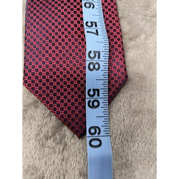 Isaac Mizrahi New York Tie Men's Red Black Geometric Design Necktie 60" - Picture 7 of 8